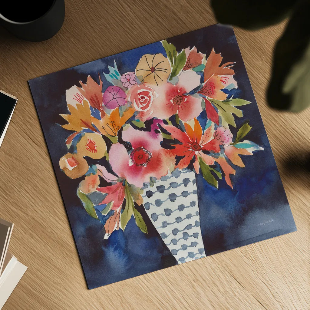 Floral Beauty V by Cheryl Warrick. Shown as a detailed flat fine art print, highlighting archival giclee quality. Available as an archival giclee rolled canvas, fine art paper, or poster print. SKU 86842a.