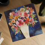 Floral Beauty V Cream Vase by Cheryl Warrick. Shown as a detailed flat fine art print, highlighting archival giclee quality. Available as an archival giclee rolled canvas, fine art paper, or poster print. SKU 86879a.