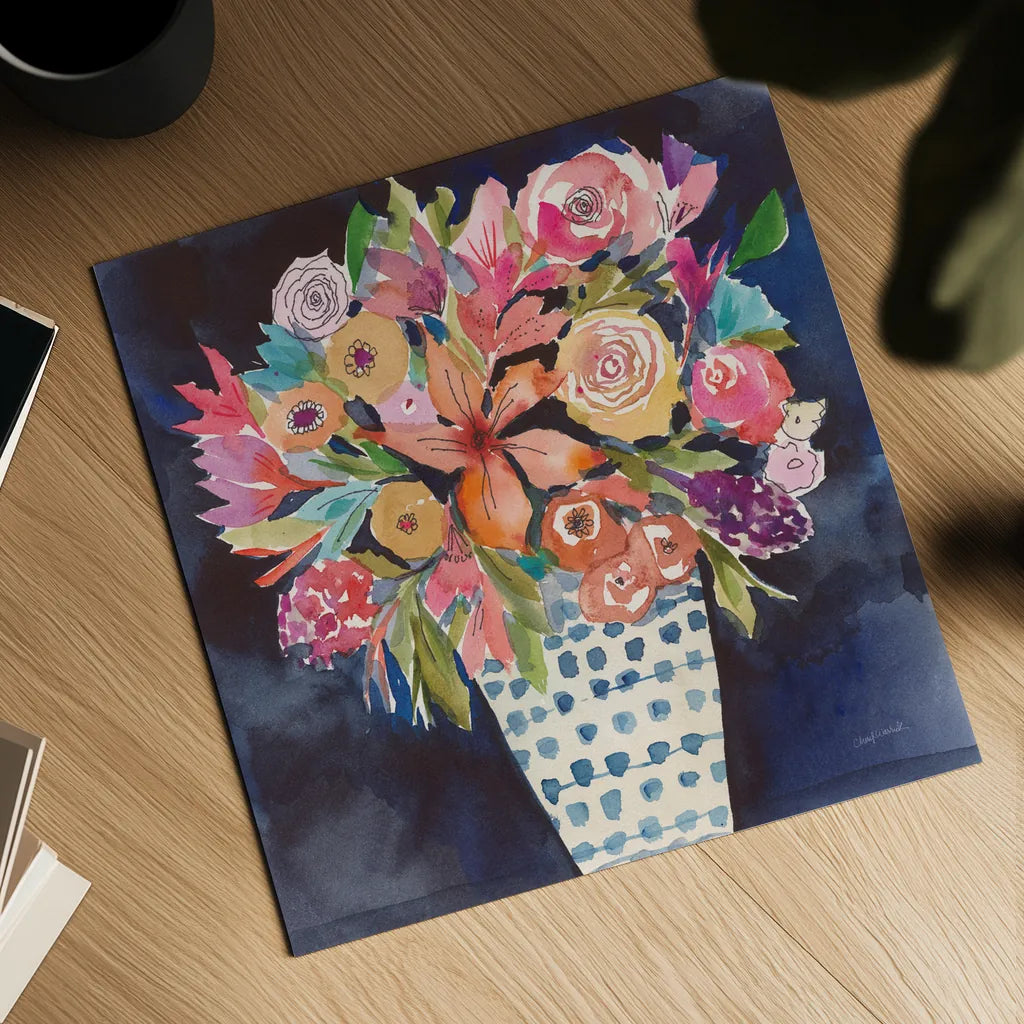 Floral Beauty VI by Cheryl Warrick. Shown as a detailed flat fine art print, highlighting archival giclee quality. Available as an archival giclee rolled canvas, fine art paper, or poster print. SKU 86843a.