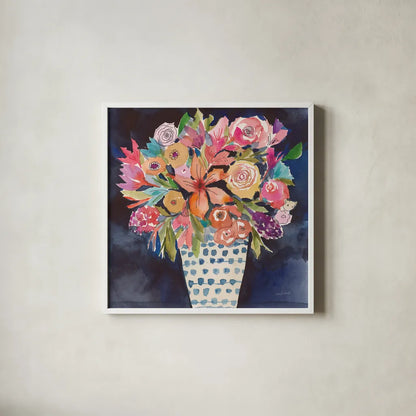 Floral Beauty VI by Cheryl Warrick. Shown in a crisp white glass frame for a clean and minimalist style. Available as an archival giclee rolled canvas, fine art paper, or poster print. SKU 86843a.
