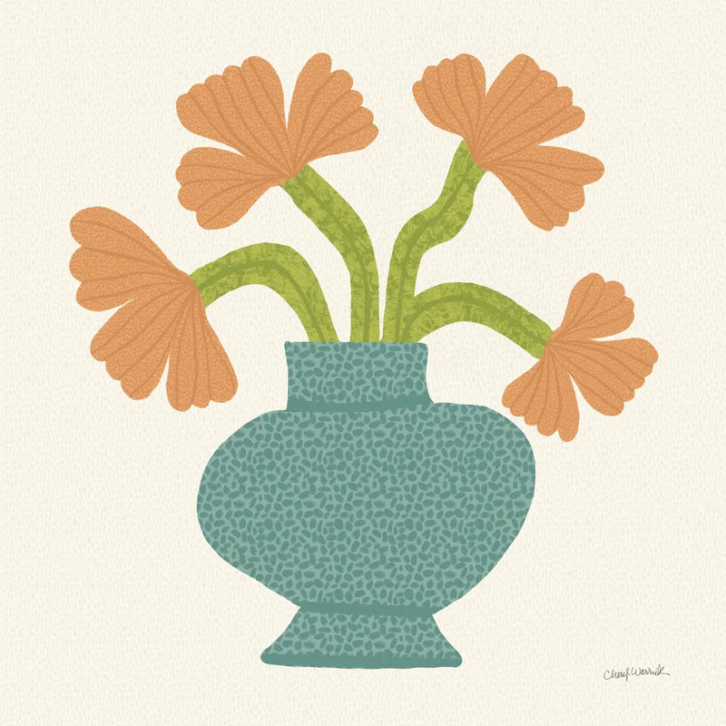 Flower Pot I by Cheryl Warrick. SKU 102793a. Archival Giclee Fine art print for wall decor.