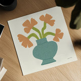 Flower Pot I by Cheryl Warrick. Shown as a detailed flat fine art print, highlighting archival giclee quality. Available as an archival giclee rolled canvas, fine art paper, or poster print. SKU 102793a.