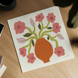 Flower Pot II by Cheryl Warrick. Shown as a detailed flat fine art print, highlighting archival giclee quality. Available as an archival giclee rolled canvas, fine art paper, or poster print. SKU 102794a.