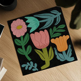 Flower Toss III by Cheryl Warrick. Shown as a detailed flat fine art print, highlighting archival giclee quality. Available as an archival giclee rolled canvas, fine art paper, or poster print. SKU 90943a.