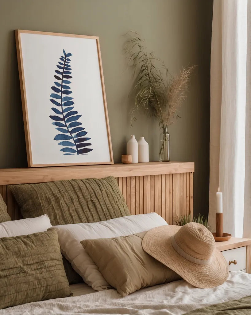 Forest Fern Trio I by Cheryl Warrick. shown as a paper print in a natural frame. Available as a archival giclee rolled canvas, fine art paper, or poster print. SKU 86947h.