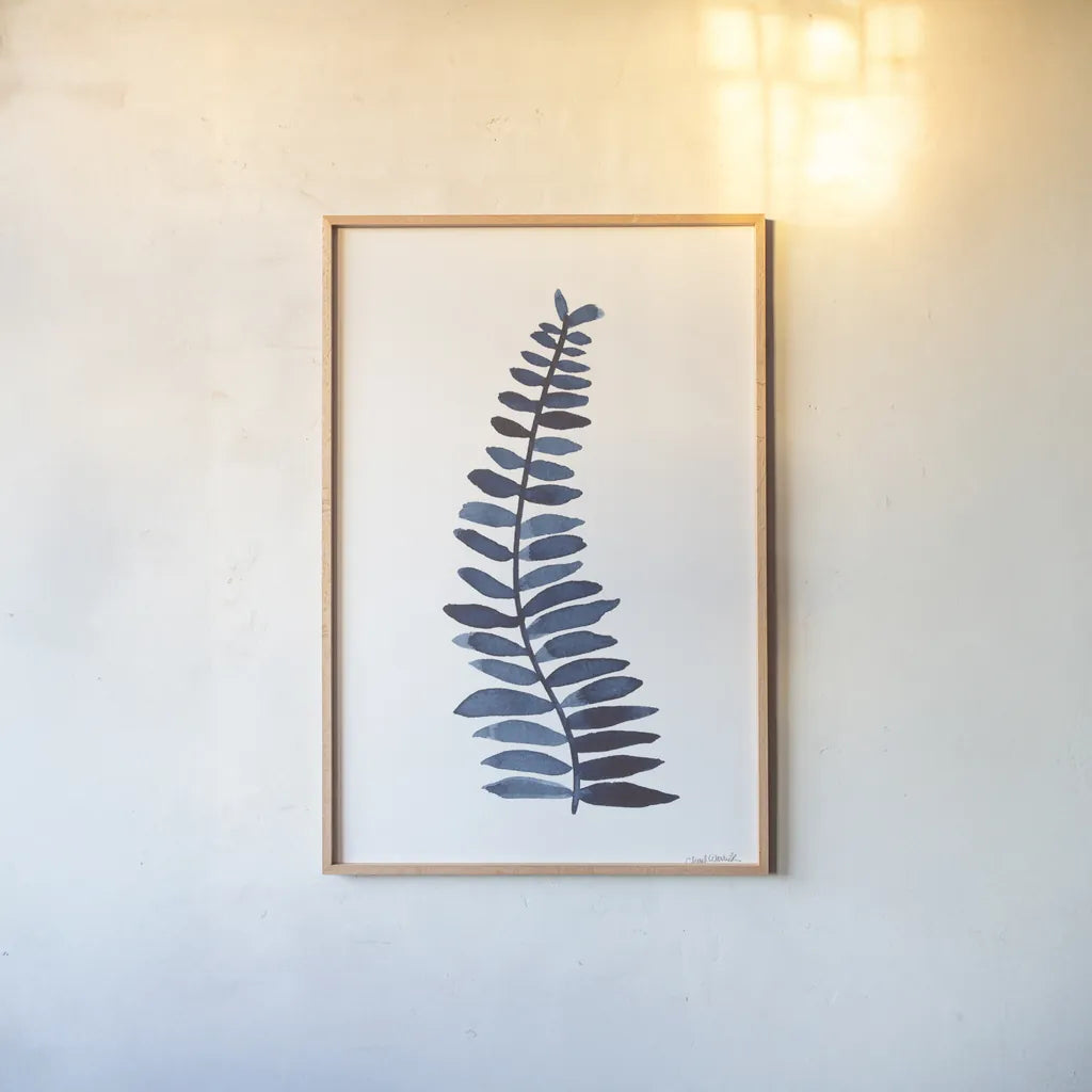 Forest Fern Trio I by Cheryl Warrick. shown as a paper print in a natural frame. Available as a archival giclee rolled canvas, fine art paper, or poster print. SKU 86947h.
