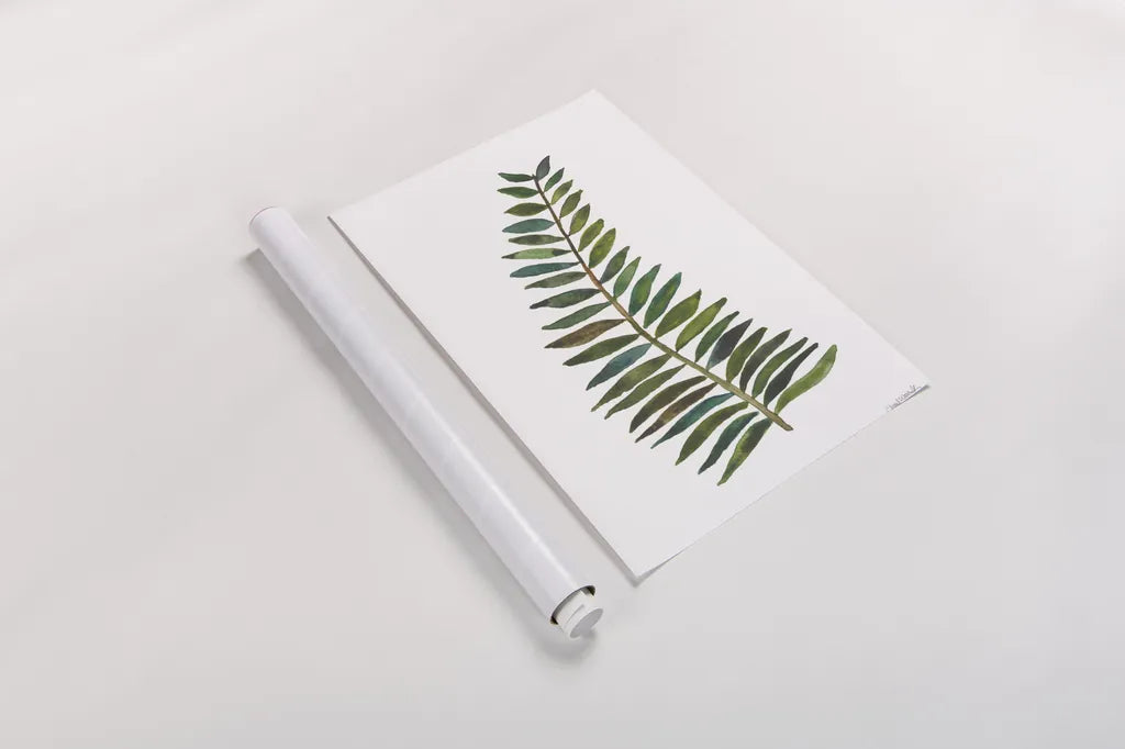 Forest Fern Trio II by Cheryl Warrick. shown as a rolled paper print. Available as archival giclee rolled canvas, fine art paper, or poster print. SKU 86948h.