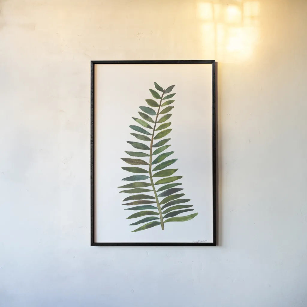Forest Fern Trio II by Cheryl Warrick. shown as a paper print in a black flame. Available as a archival giclee rolled canvas, fine art paper, or poster print. SKU 86948h.