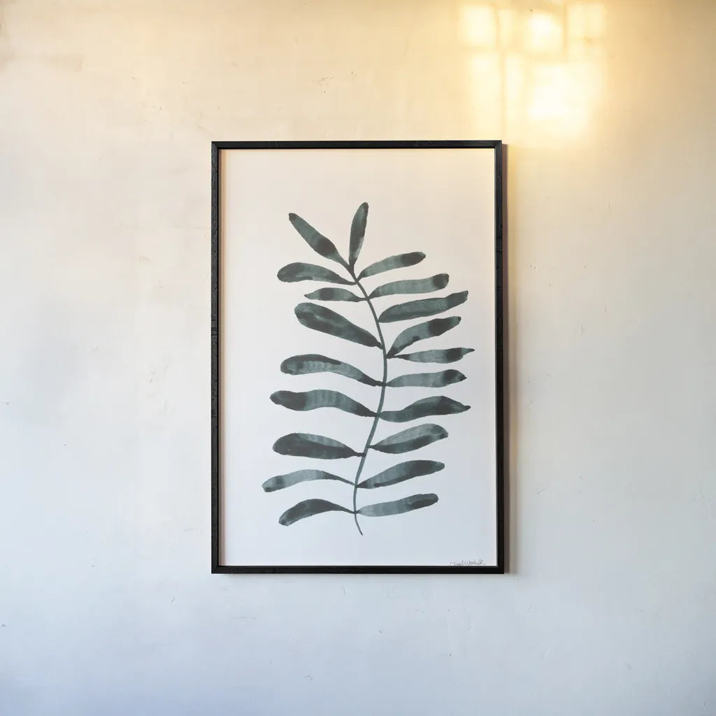 Forest Fern Trio III by Cheryl Warrick. shown as a paper print in a black flame. Available as a archival giclee rolled canvas, fine art paper, or poster print. SKU 86949h.