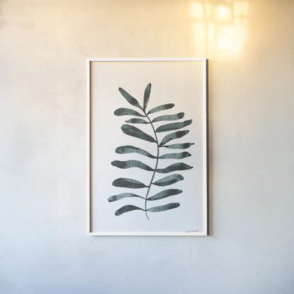 Forest Fern Trio III by Cheryl Warrick. shown as a paper print in a white frame. Available as a archival giclee rolled canvas, fine art paper, or poster print. SKU 86949h.