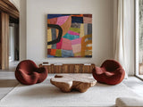 Freeway I by Cheryl Warrick. Shown as extra-large giant wall art in a modern living room. Available as an archival giclee rolled canvas, fine art paper, or poster print. SKU 86966a.