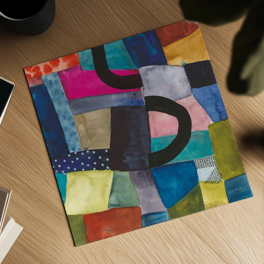 Freeway II by Cheryl Warrick. Shown as a detailed flat fine art print, highlighting archival giclee quality. Available as an archival giclee rolled canvas, fine art paper, or poster print. SKU 86967a.