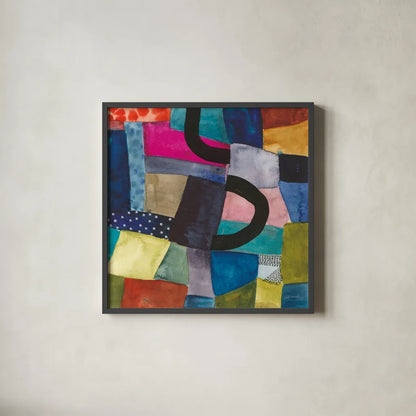 Freeway II by Cheryl Warrick. Shown in a sleek black glass frame for a contemporary gallery look. Available as an archival giclee rolled canvas, fine art paper, or poster print. SKU 86967a.