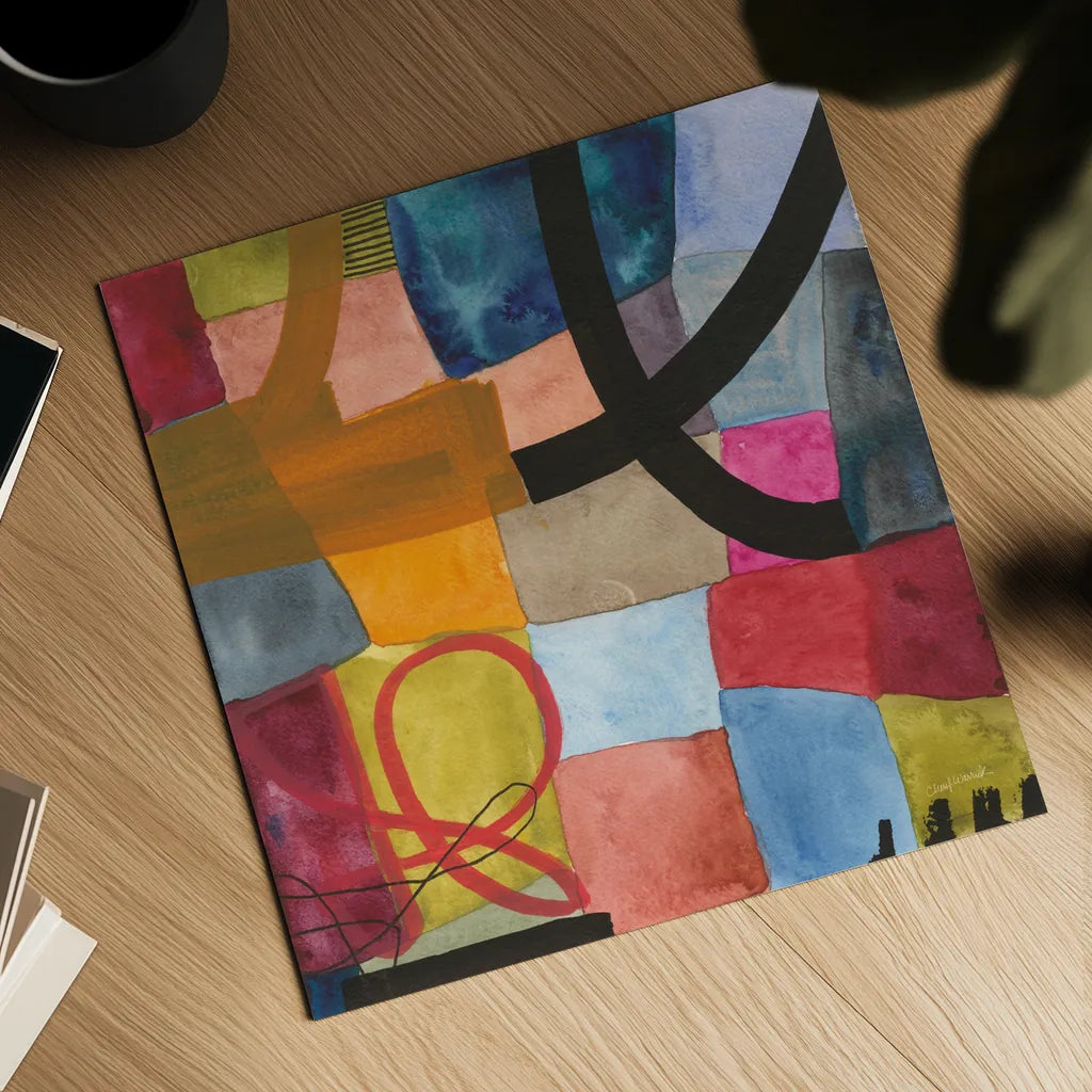 Freeway III by Cheryl Warrick. Shown as a detailed flat fine art print, highlighting archival giclee quality. Available as an archival giclee rolled canvas, fine art paper, or poster print. SKU 86968a.