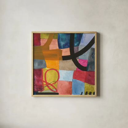 Freeway III by Cheryl Warrick. Shown in a natural wood glass frame for a timeless modern aesthetic. Available as an archival giclee rolled canvas, fine art paper, or poster print. SKU 86968a.