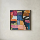 Freeway IV by Cheryl Warrick. Shown in a crisp white glass frame for a clean and minimalist style. Available as an archival giclee rolled canvas, fine art paper, or poster print. SKU 86969a.