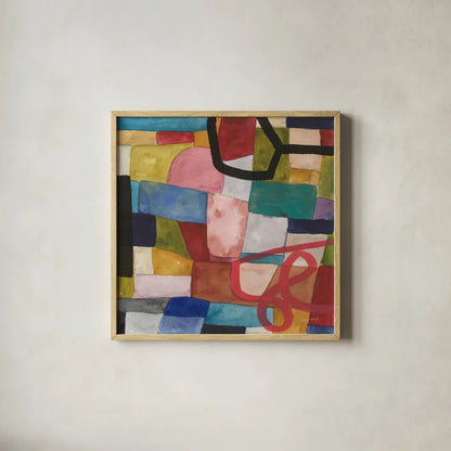 Freeway VI by Cheryl Warrick. Shown in a natural wood glass frame for a timeless modern aesthetic. Available as an archival giclee rolled canvas, fine art paper, or poster print. SKU 86971a.