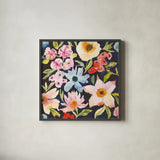 Gratitude Garden I by Cheryl Warrick. Shown in a sleek black glass frame for a contemporary gallery look. Available as an archival giclee rolled canvas, fine art paper, or poster print. SKU 103545a.