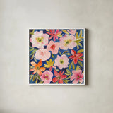 Gratitude Garden II by Cheryl Warrick. Shown in a crisp white glass frame for a clean and minimalist style. Available as an archival giclee rolled canvas, fine art paper, or poster print. SKU 103546a.
