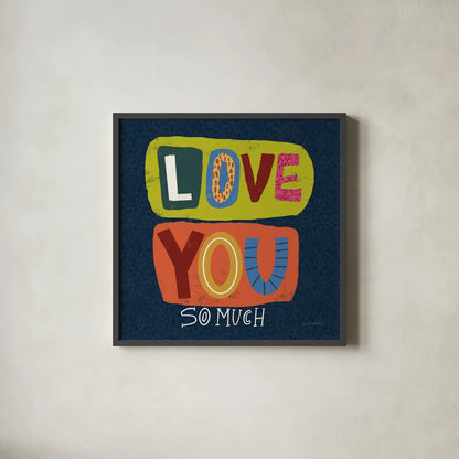 Happy Inspiration II by Cheryl Warrick. Shown in a sleek black glass frame for a contemporary gallery look. Available as an archival giclee rolled canvas, fine art paper, or poster print. SKU 90938a.