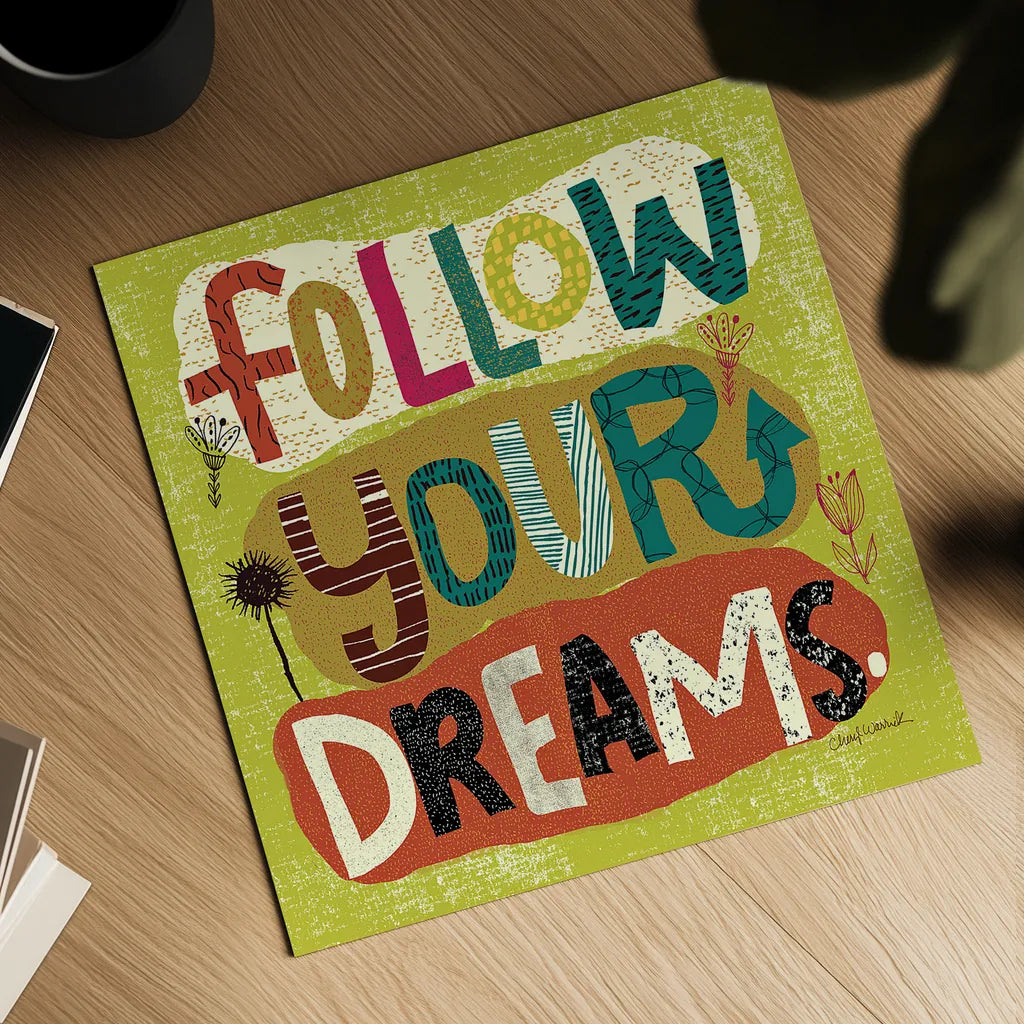 Happy Thoughts I by Cheryl Warrick. Shown as a detailed flat fine art print, highlighting archival giclee quality. Available as an archival giclee rolled canvas, fine art paper, or poster print. SKU 14813a.