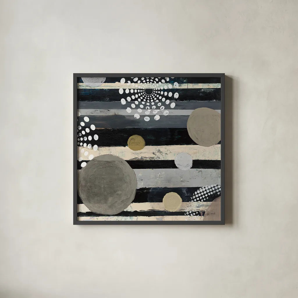 Harmony I Archroma by Cheryl Warrick. Shown in a sleek black glass frame for a contemporary gallery look. Available as an archival giclee rolled canvas, fine art paper, or poster print. SKU 30078a.