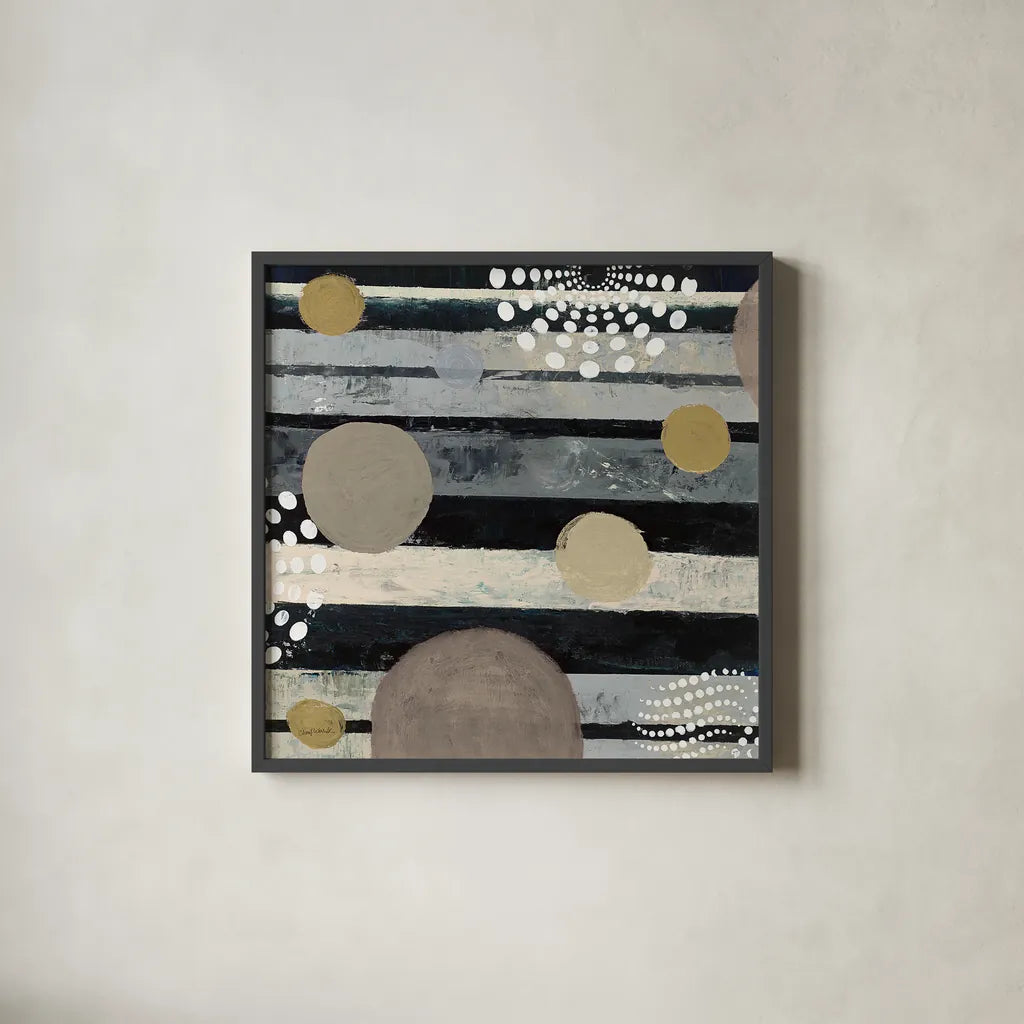 Harmony II Archroma by Cheryl Warrick. Shown in a sleek black glass frame for a contemporary gallery look. Available as an archival giclee rolled canvas, fine art paper, or poster print. SKU 30079a.