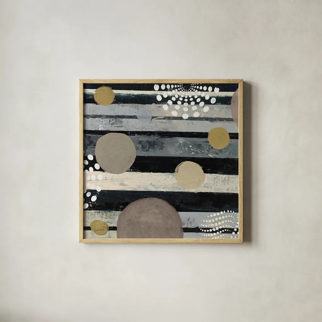 Harmony II Archroma by Cheryl Warrick. Shown in a natural wood glass frame for a timeless modern aesthetic. Available as an archival giclee rolled canvas, fine art paper, or poster print. SKU 30079a.