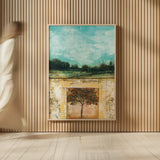 Here I Crop by Cheryl Warrick. shown as over sized large wall art. Available as an archival giclee rolled canvas, fine art paper, or poster print. SKU 24512h.