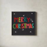Holiday Wishes IV by Cheryl Warrick. Shown in a sleek black glass frame for a contemporary gallery look. Available as an archival giclee rolled canvas, fine art paper, or poster print. SKU 97614a.