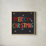 Holiday Wishes IV by Cheryl Warrick. Shown in a natural wood glass frame for a timeless modern aesthetic. Available as an archival giclee rolled canvas, fine art paper, or poster print. SKU 97614a.