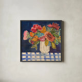 Hopeful Blooms II by Cheryl Warrick. Shown in a sleek black glass frame for a contemporary gallery look. Available as an archival giclee rolled canvas, fine art paper, or poster print. SKU 103254a.