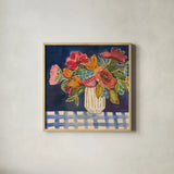 Hopeful Blooms II by Cheryl Warrick. Shown in a natural wood glass frame for a timeless modern aesthetic. Available as an archival giclee rolled canvas, fine art paper, or poster print. SKU 103254a.