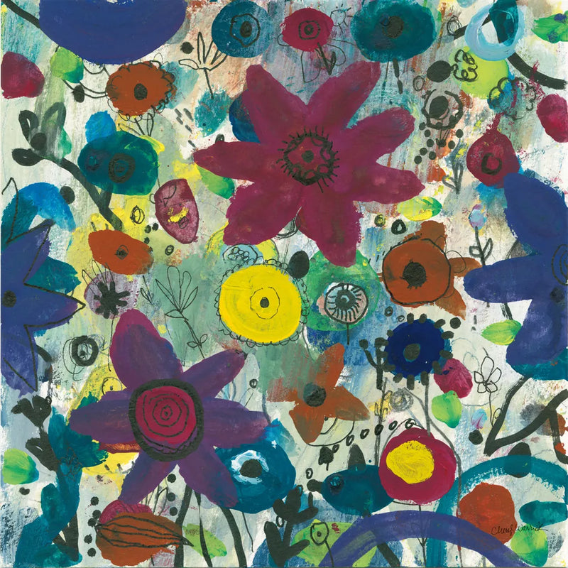 Jewel Garden I by Cheryl Warrick. SKU 37827a. Archival Giclee Fine art print for wall decor.