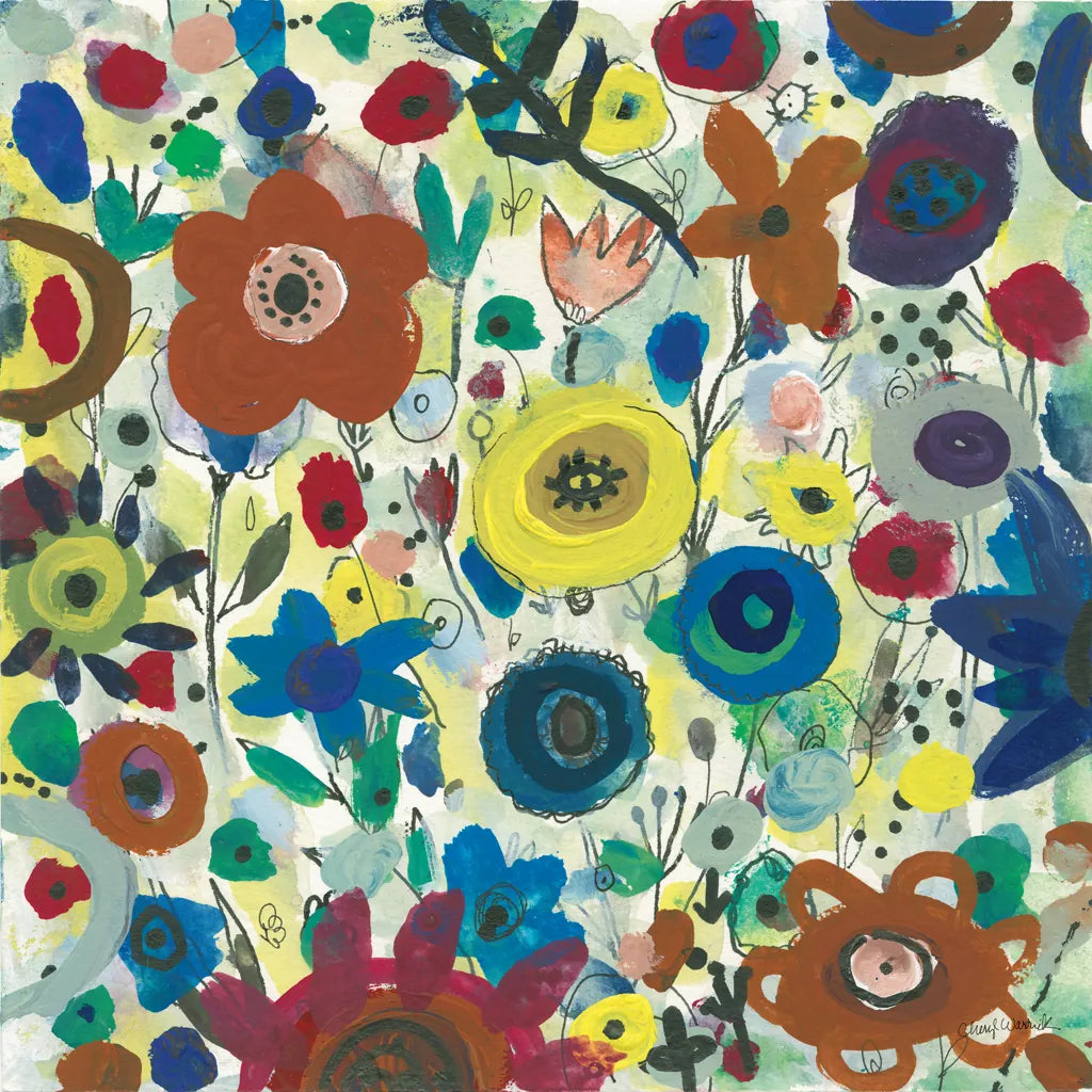 Jewel Garden II by Cheryl Warrick. SKU 37828a. Archival Giclee Fine art print for wall decor.