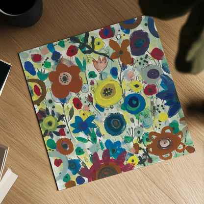 Jewel Garden II by Cheryl Warrick. Shown as a detailed flat fine art print, highlighting archival giclee quality. Available as an archival giclee rolled canvas, fine art paper, or poster print. SKU 37828a.