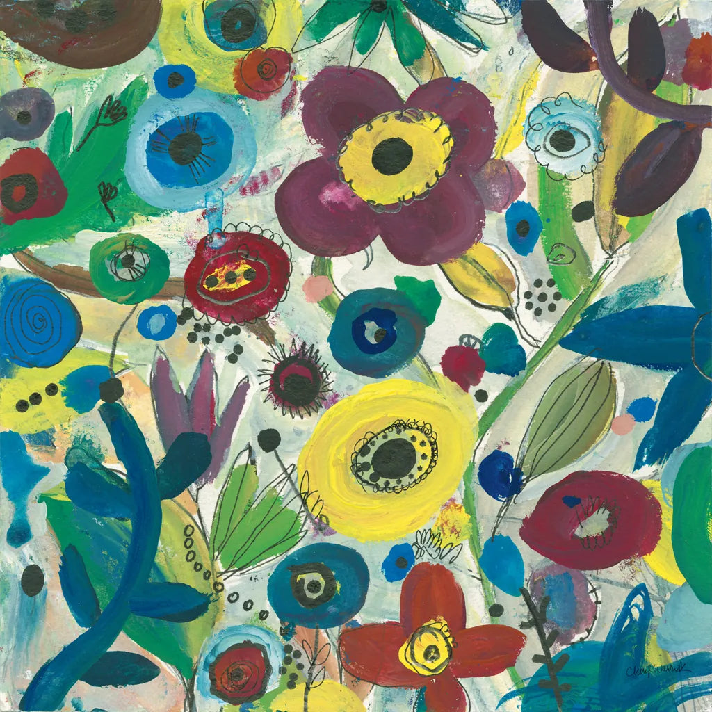 Jewel Garden III by Cheryl Warrick. SKU 37829a. Archival Giclee Fine art print for wall decor.