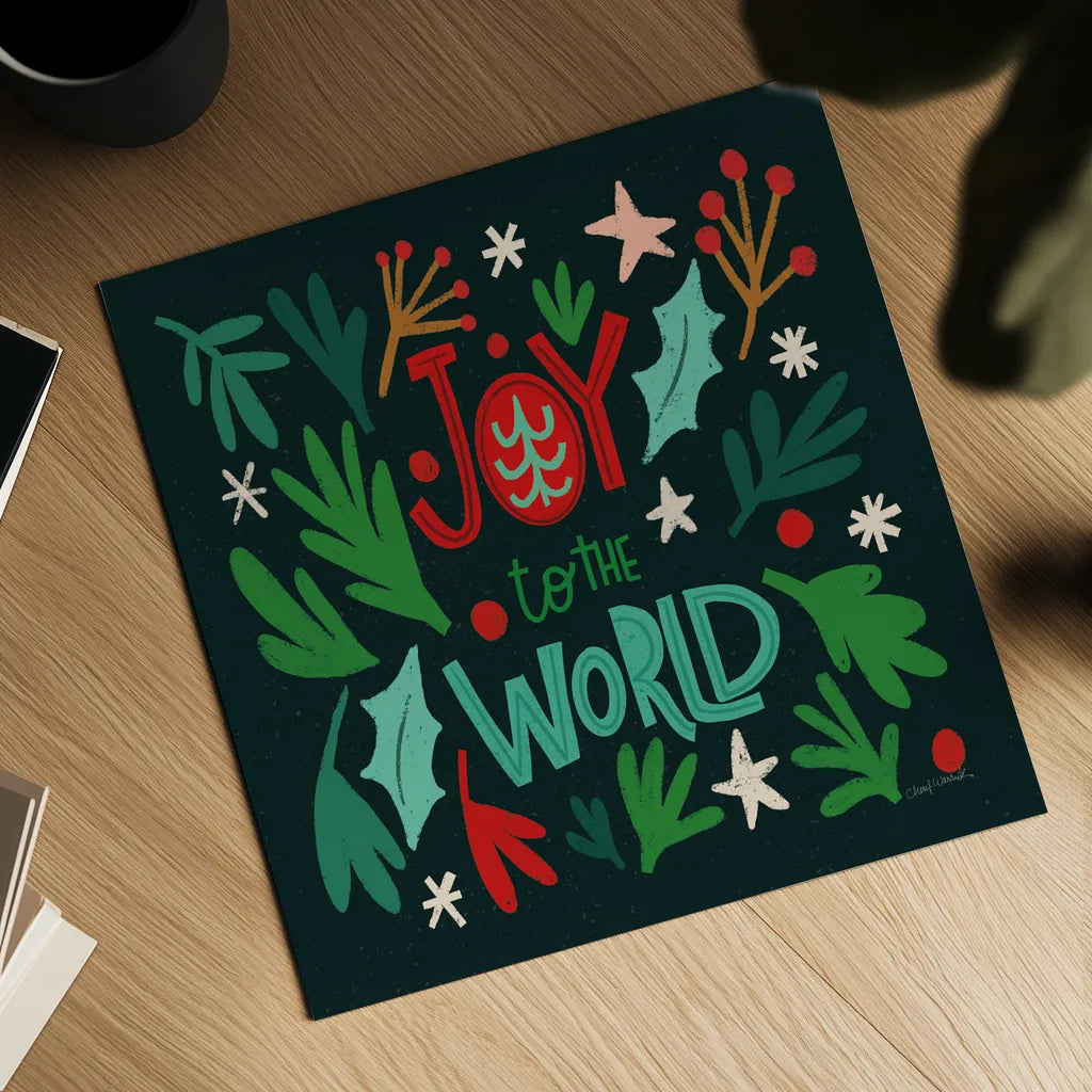 Joyful Holiday II by Cheryl Warrick. Shown as a detailed flat fine art print, highlighting archival giclee quality. Available as an archival giclee rolled canvas, fine art paper, or poster print. SKU 87651a.