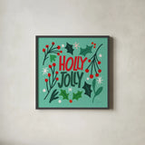 Joyful Holiday III by Cheryl Warrick. Shown in a sleek black glass frame for a contemporary gallery look. Available as an archival giclee rolled canvas, fine art paper, or poster print. SKU 87652a.