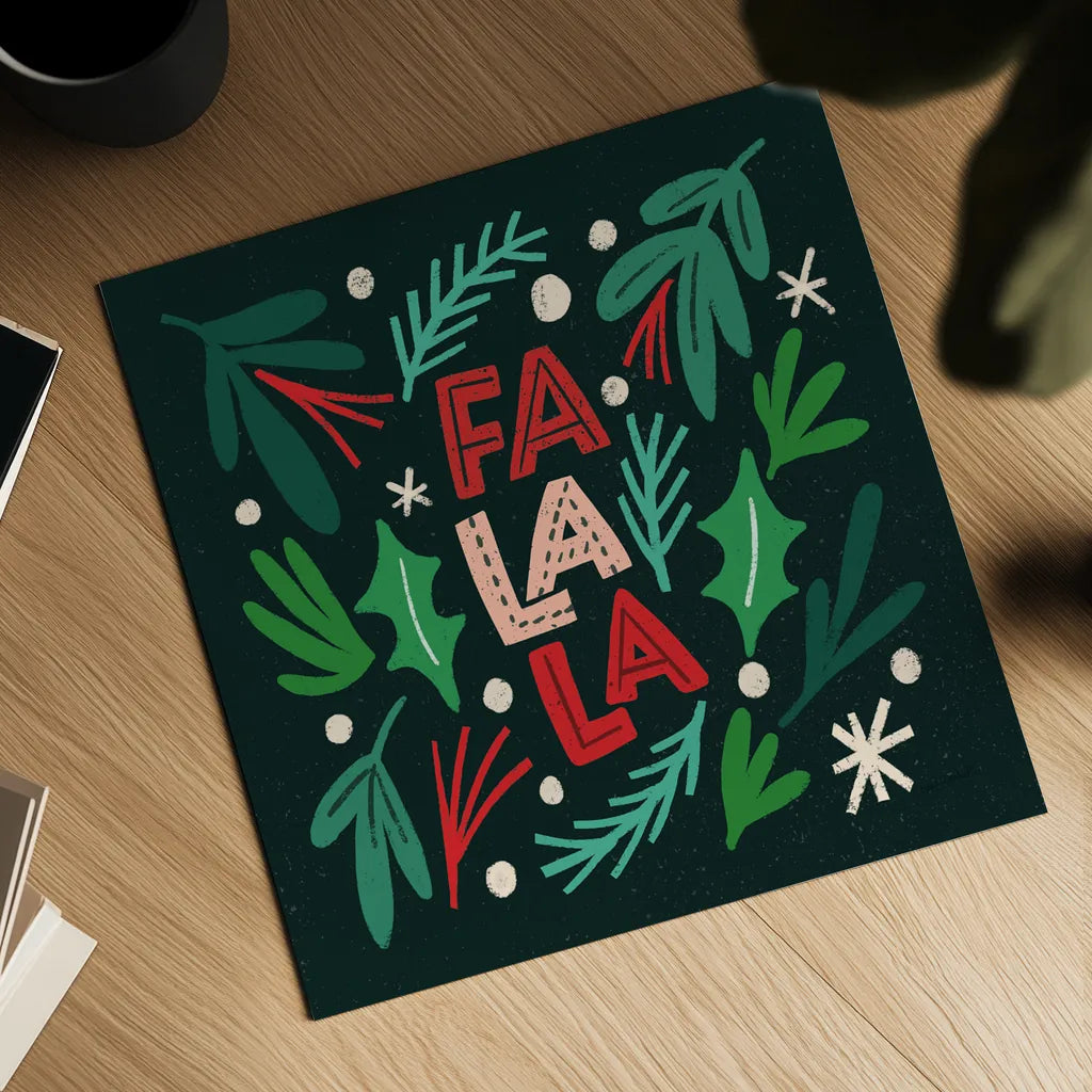 Joyful Holiday IV by Cheryl Warrick. Shown as a detailed flat fine art print, highlighting archival giclee quality. Available as an archival giclee rolled canvas, fine art paper, or poster print. SKU 87653a.