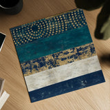 Juxtapose V Metallic by Cheryl Warrick. Shown as a detailed flat fine art print, highlighting archival giclee quality. Available as an archival giclee rolled canvas, fine art paper, or poster print. SKU 19255a.