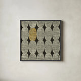 Kitchen Play Pattern II BWG by Cheryl Warrick. Shown in a sleek black glass frame for a contemporary gallery look. Available as an archival giclee rolled canvas, fine art paper, or poster print. SKU 77643a.