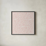 Kuba Play I Blush by Cheryl Warrick. Shown in a sleek black glass frame for a contemporary gallery look. Available as an archival giclee rolled canvas, fine art paper, or poster print. SKU 82379a.