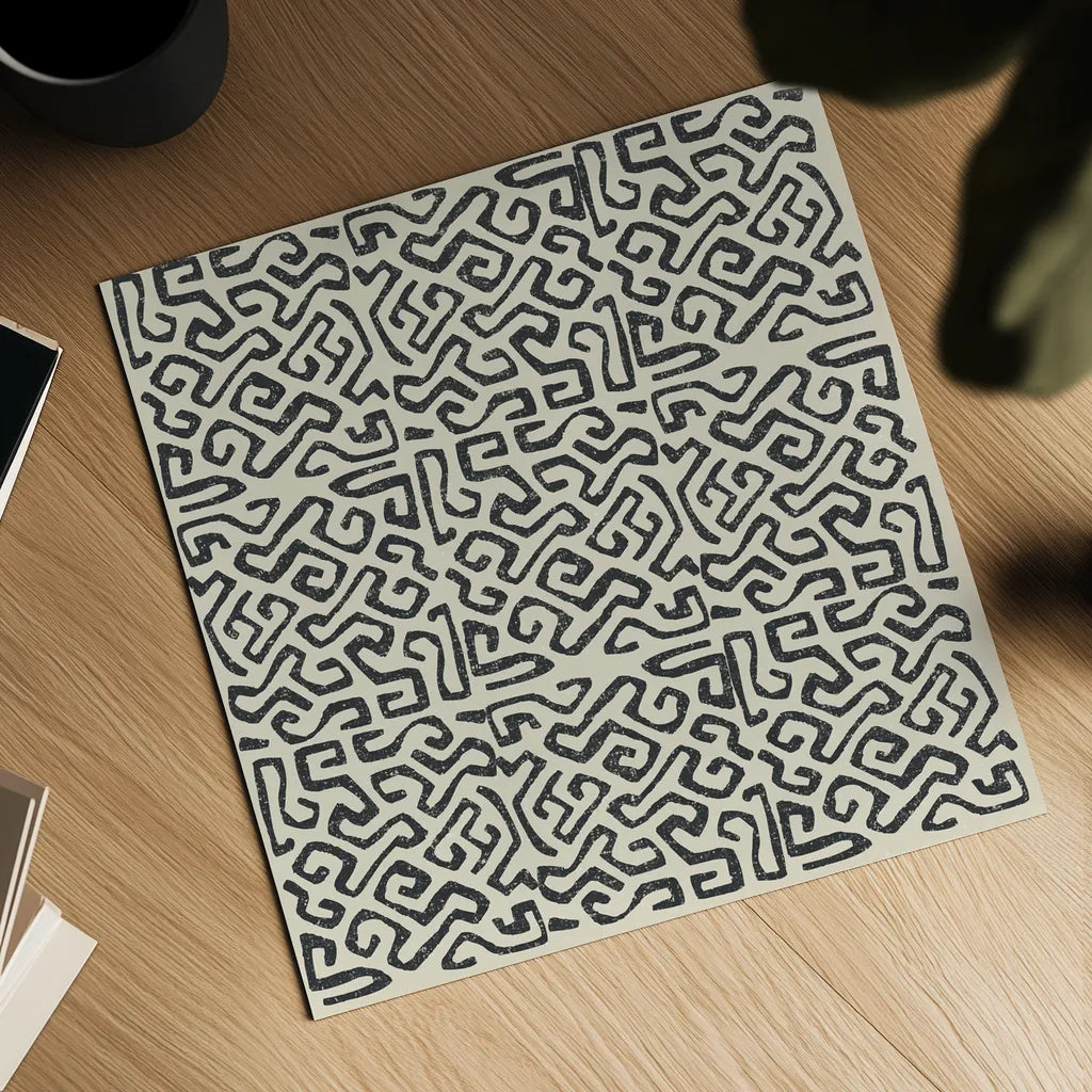 Kuba Play I Neutral by Cheryl Warrick. Shown as a detailed flat fine art print, highlighting archival giclee quality. Available as an archival giclee rolled canvas, fine art paper, or poster print. SKU 63178a.