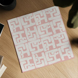 Kuba Play II Blush by Cheryl Warrick. Shown as a detailed flat fine art print, highlighting archival giclee quality. Available as an archival giclee rolled canvas, fine art paper, or poster print. SKU 82380a.