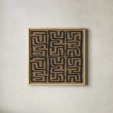 Kuba Play III Brown by Cheryl Warrick. Shown in a natural wood glass frame for a timeless modern aesthetic. Available as an archival giclee rolled canvas, fine art paper, or poster print. SKU 77620a.