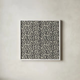 Kuba Play III Neutral by Cheryl Warrick. Shown in a crisp white glass frame for a clean and minimalist style. Available as an archival giclee rolled canvas, fine art paper, or poster print. SKU 63180a.