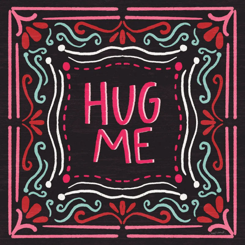 Love Sentiments Hug Me by Cheryl Warrick. SKU 104047a. Archival Giclee Fine art print for wall decor.