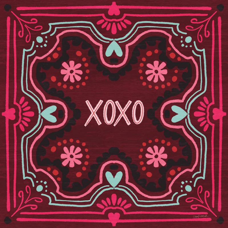 Love Sentiments XOXO by Cheryl Warrick. SKU 104044a. Archival Giclee Fine art print for wall decor.