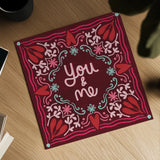 Love Sentiments You and Me by Cheryl Warrick. Shown as a detailed flat fine art print, highlighting archival giclee quality. Available as an archival giclee rolled canvas, fine art paper, or poster print. SKU 104043a.
